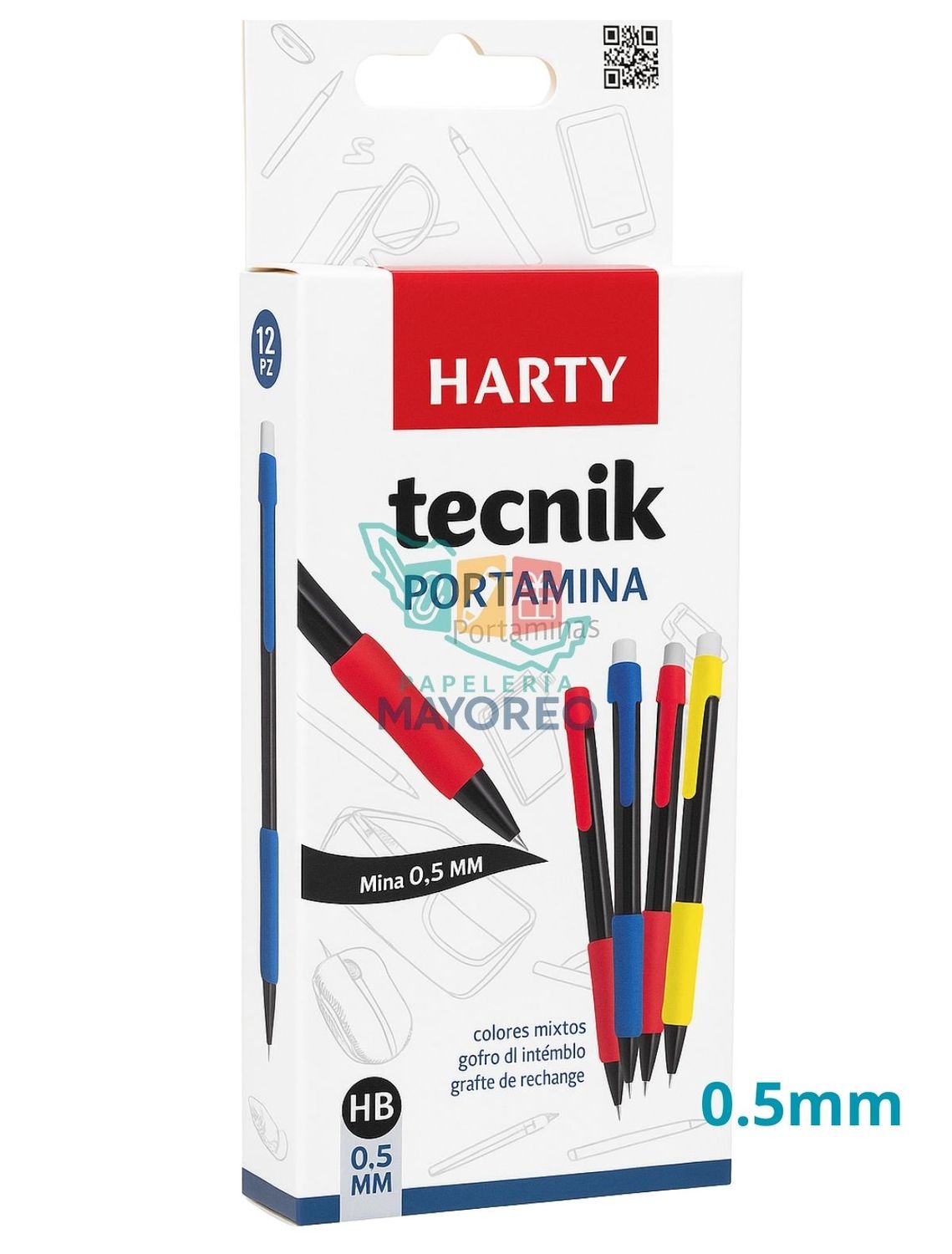 Portaminas 0.7 mm con 12 pzas HARTY
