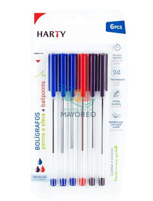 Bolígrafo con 6 piezas surtido Harty