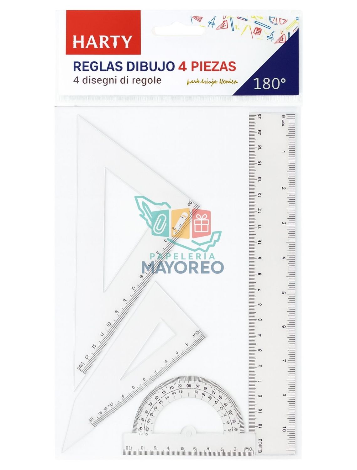 003589 Juego de geometría 30cm HARTY
