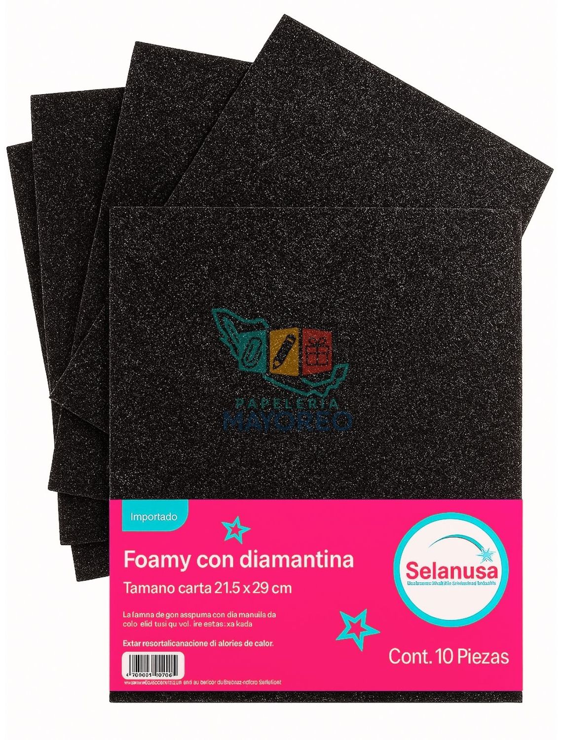 foamy carta c/10  negro diamantado
