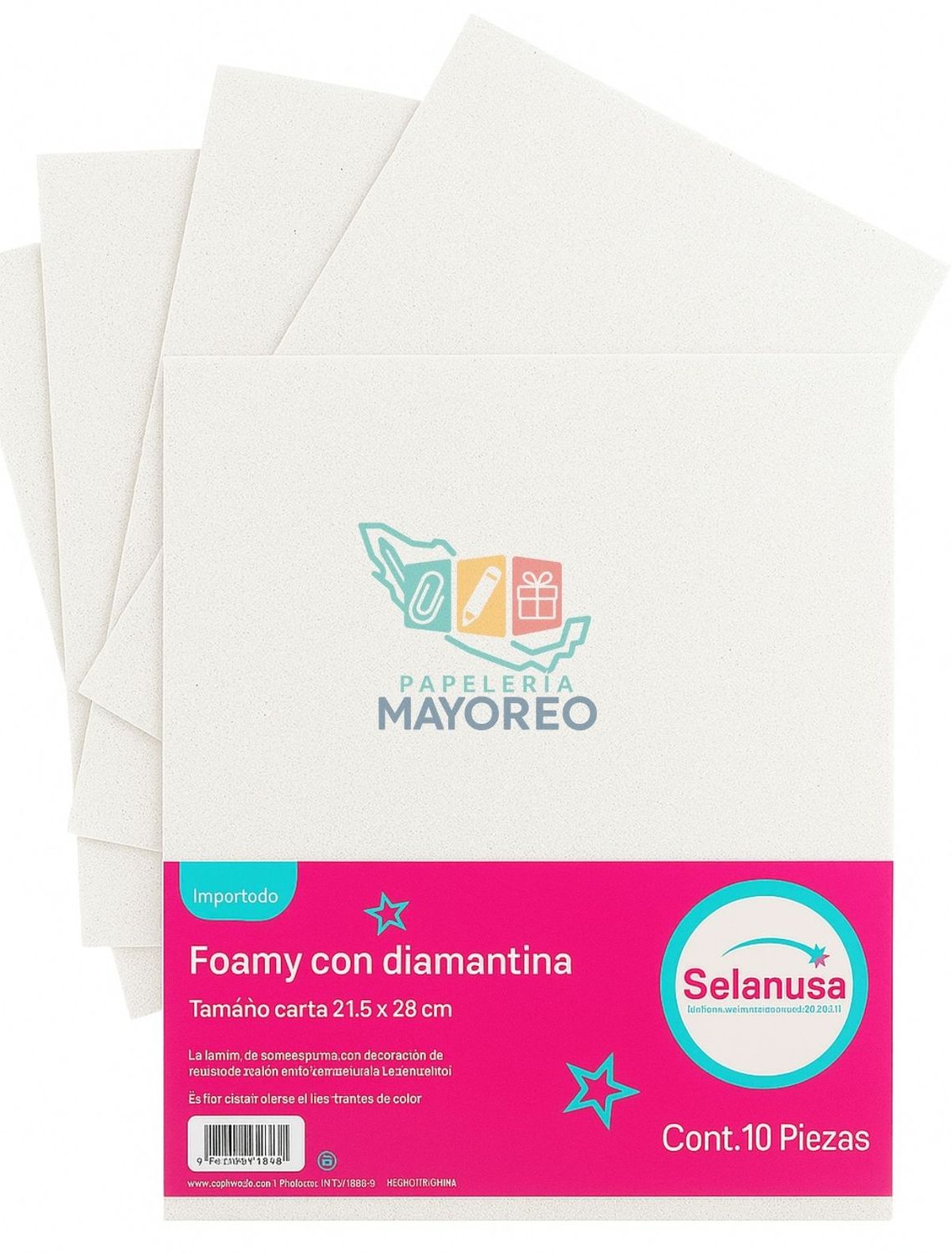 Foamy c/10 carta adiamantado blanco