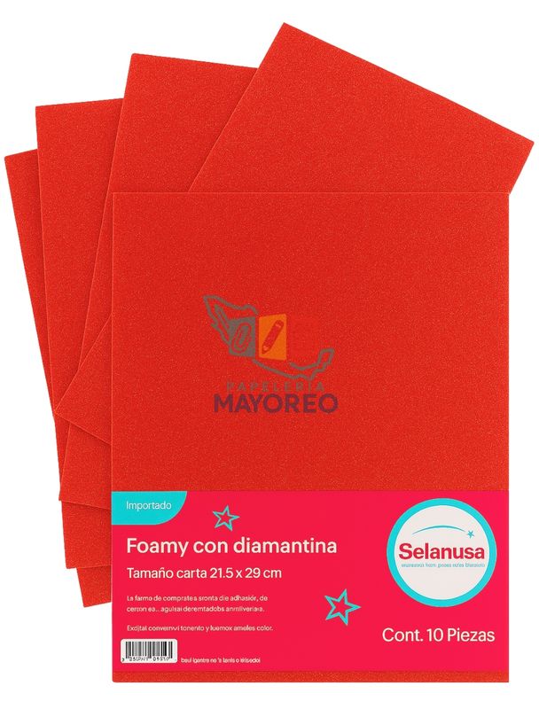 Foamy carta c/10 rojo diamantado #104