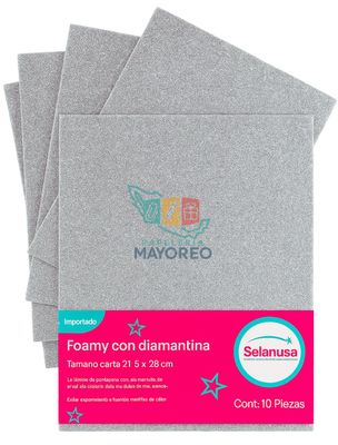 Foamy carta c/10  plata diamantado #102