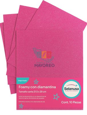 Foamy c/10 carta adiamantado rosa mexicano #222