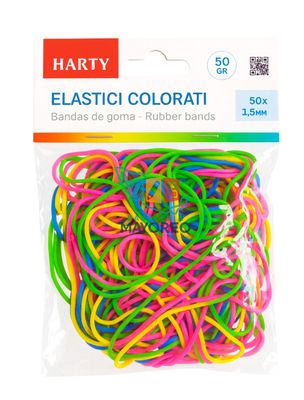 Liga de colores HARTY 50 x 1,5 mm 50gr