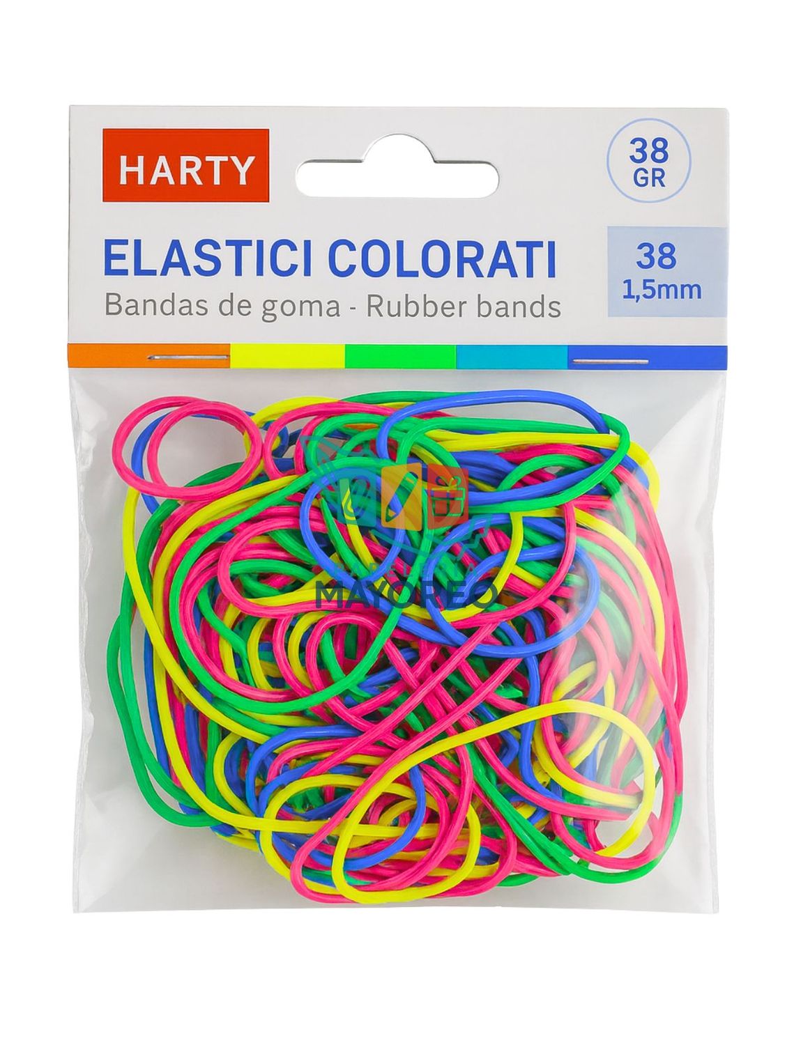 Liga de colores HARTY 38 x 1,5 mm 50gr