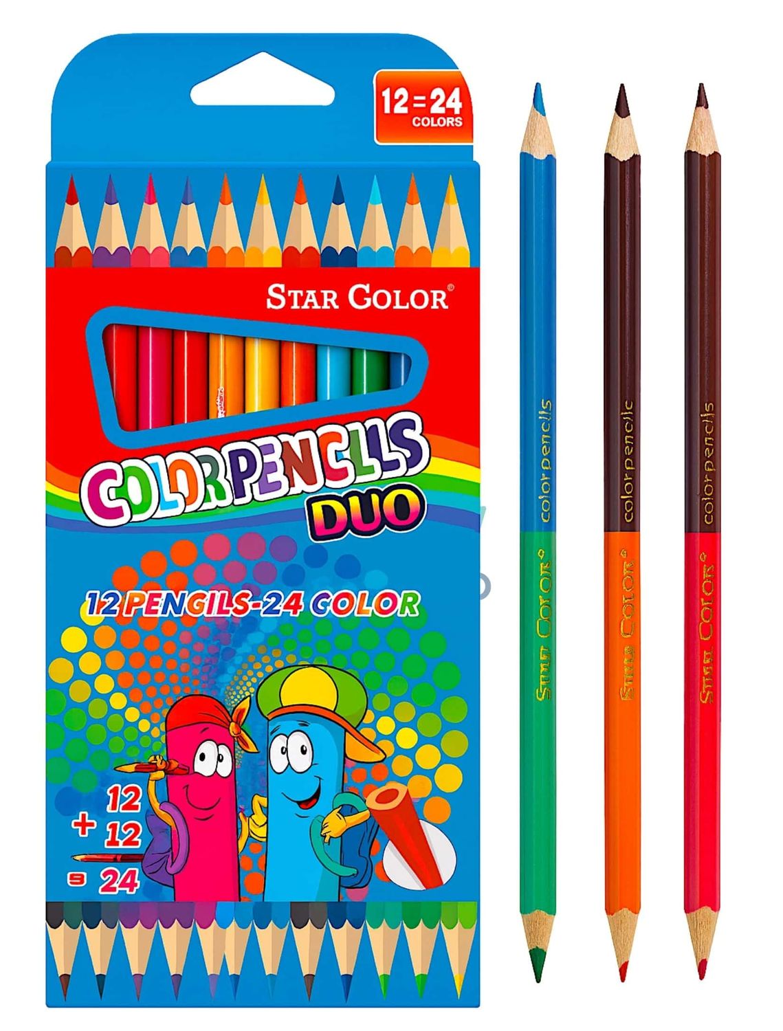 Lápices de Colores Bicolores Star Color 12 Piezas