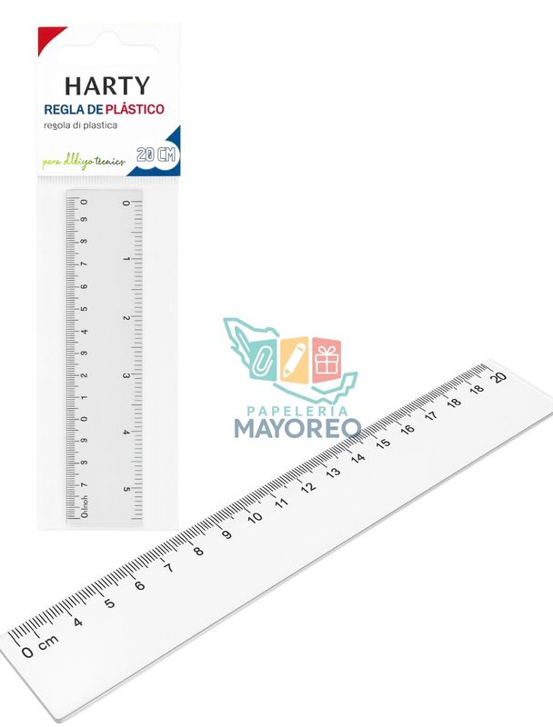 Regla escolar 20 cm HARTY