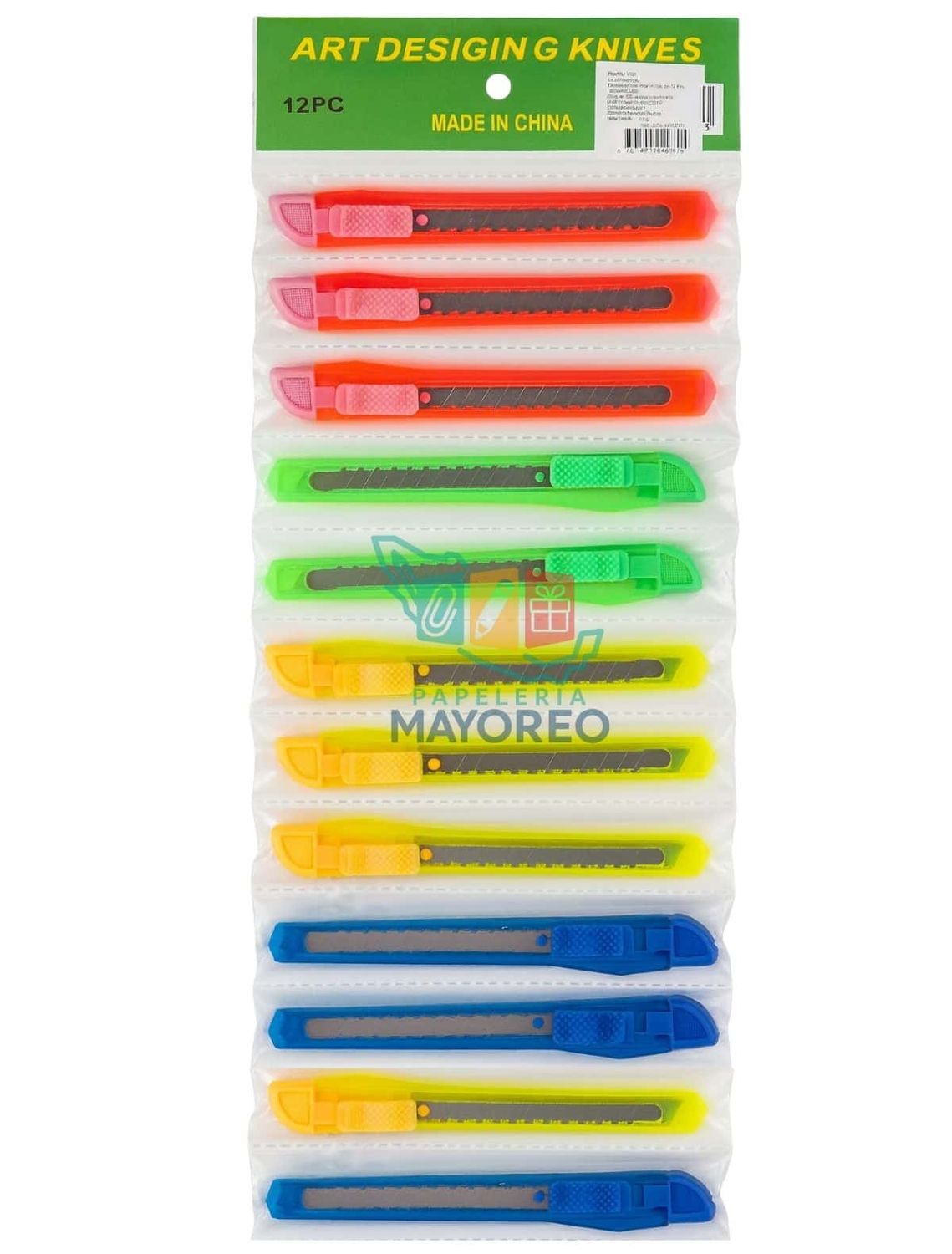 Cutter Chico de Colores | Tira con 12 Piezas