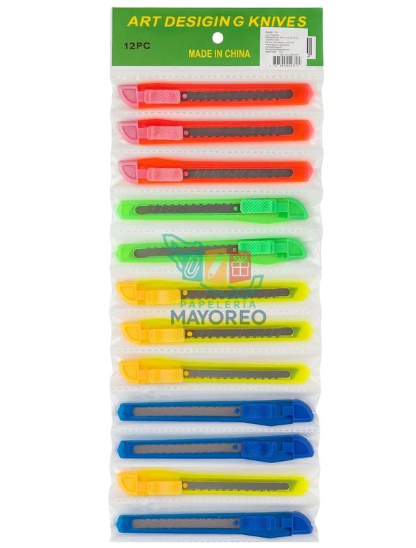 Cutter Chico de Colores | Tira con 12 Piezas