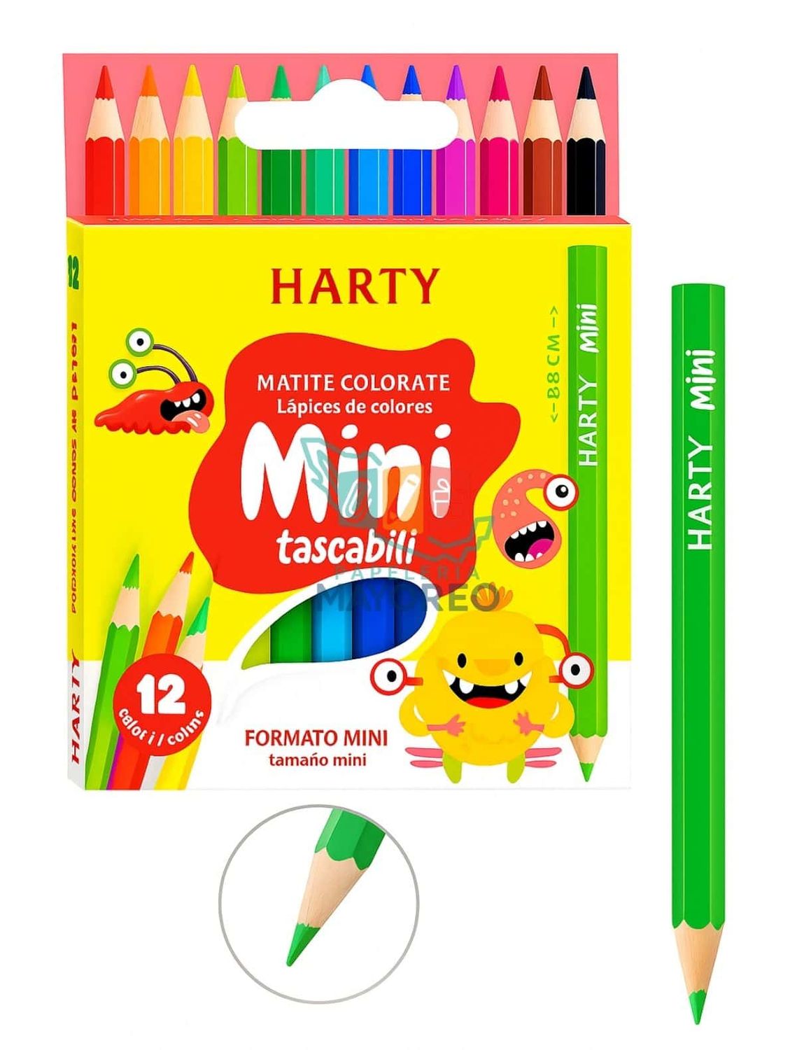 Lápices de Colores Harty Cortos – Caja con 12 colores