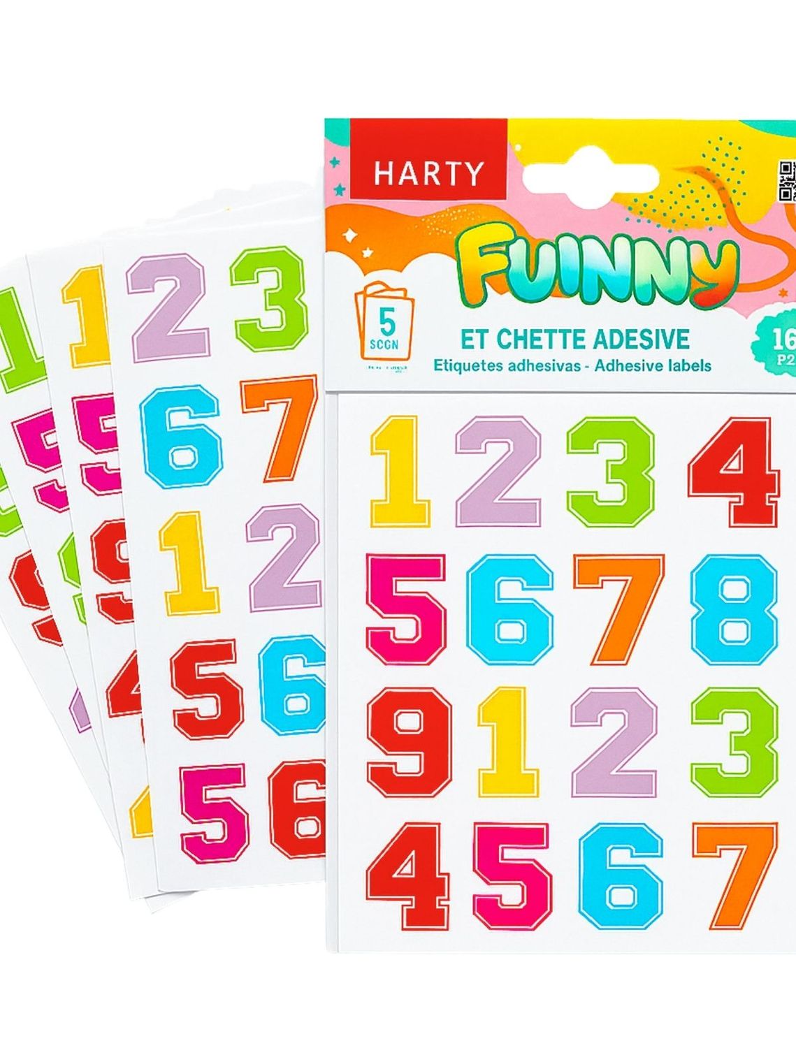 Stickers con 5 planillas números 11x15cm