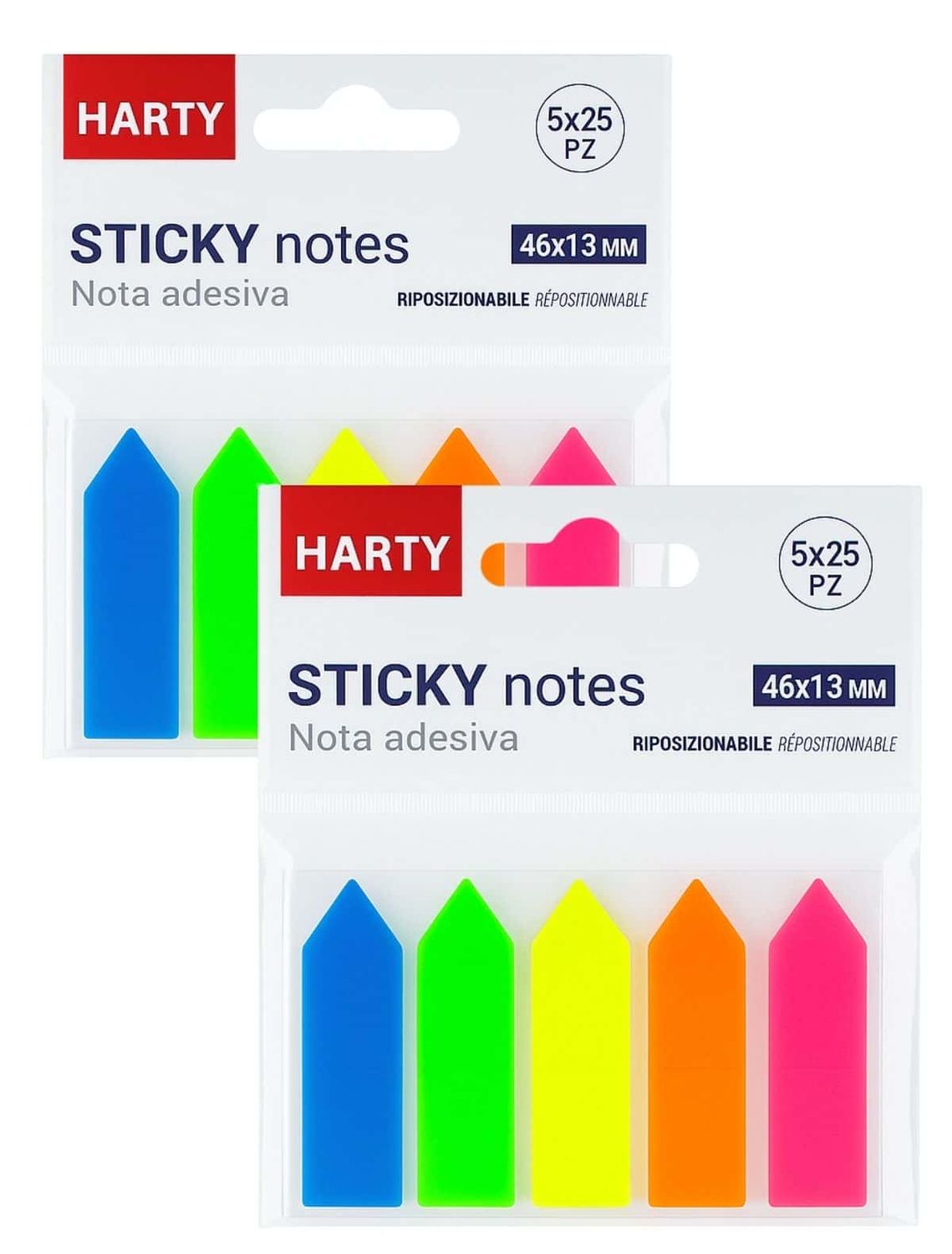 Notas Adhesivas Harty Flechas de Colores 46x13 mm (5x25 piezas)