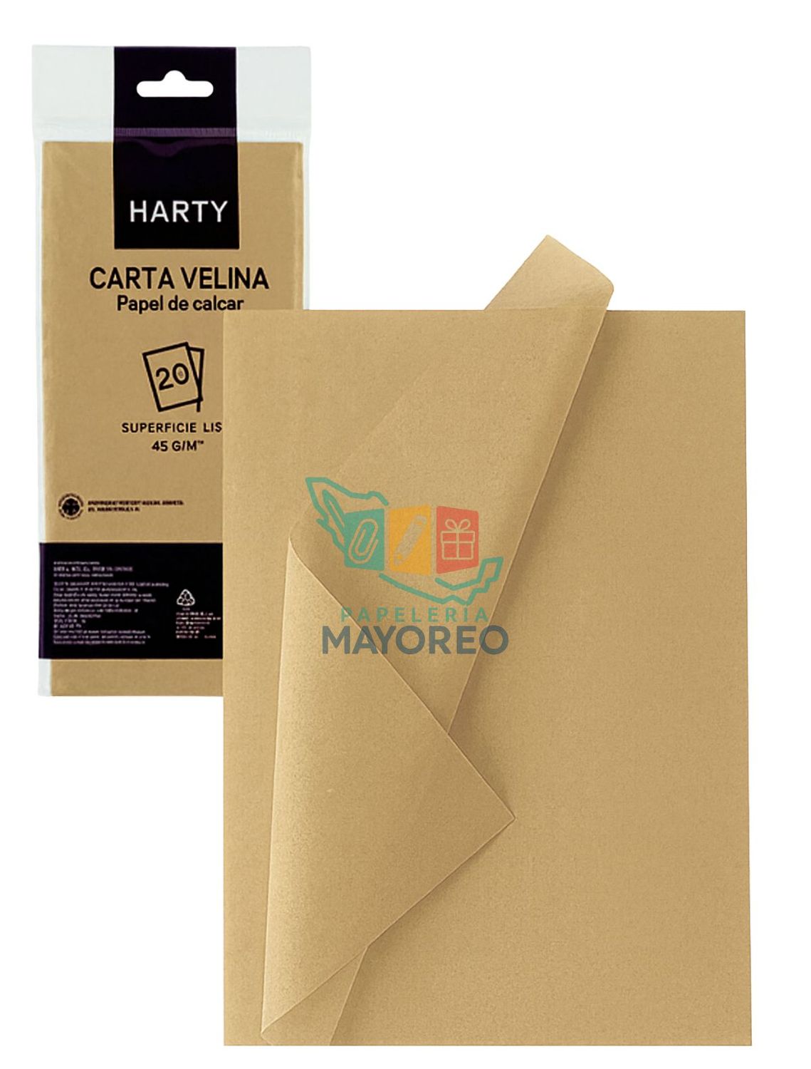 Papel china Beige c/10 HARTY