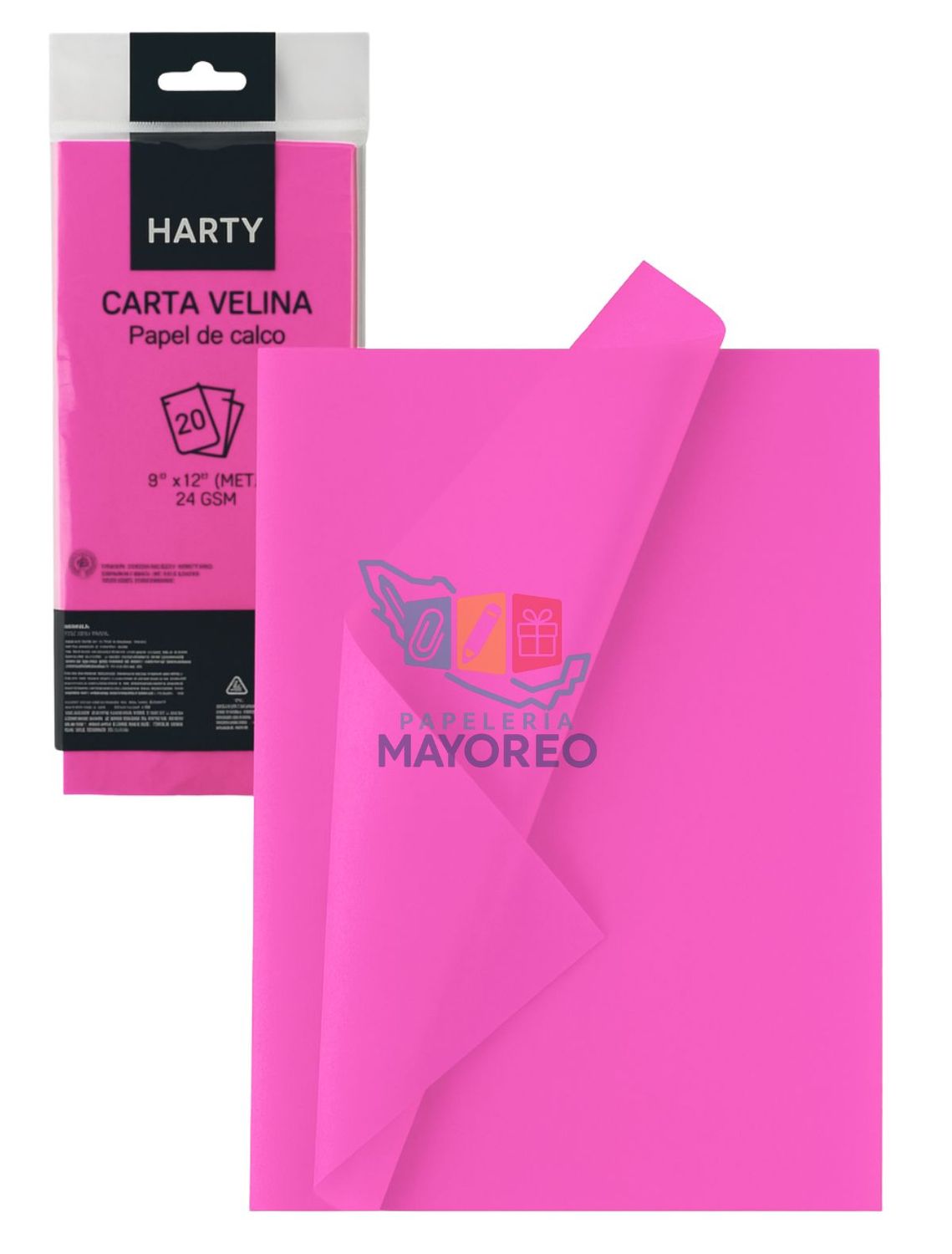 Papel china Fucsia c/10 HARTY