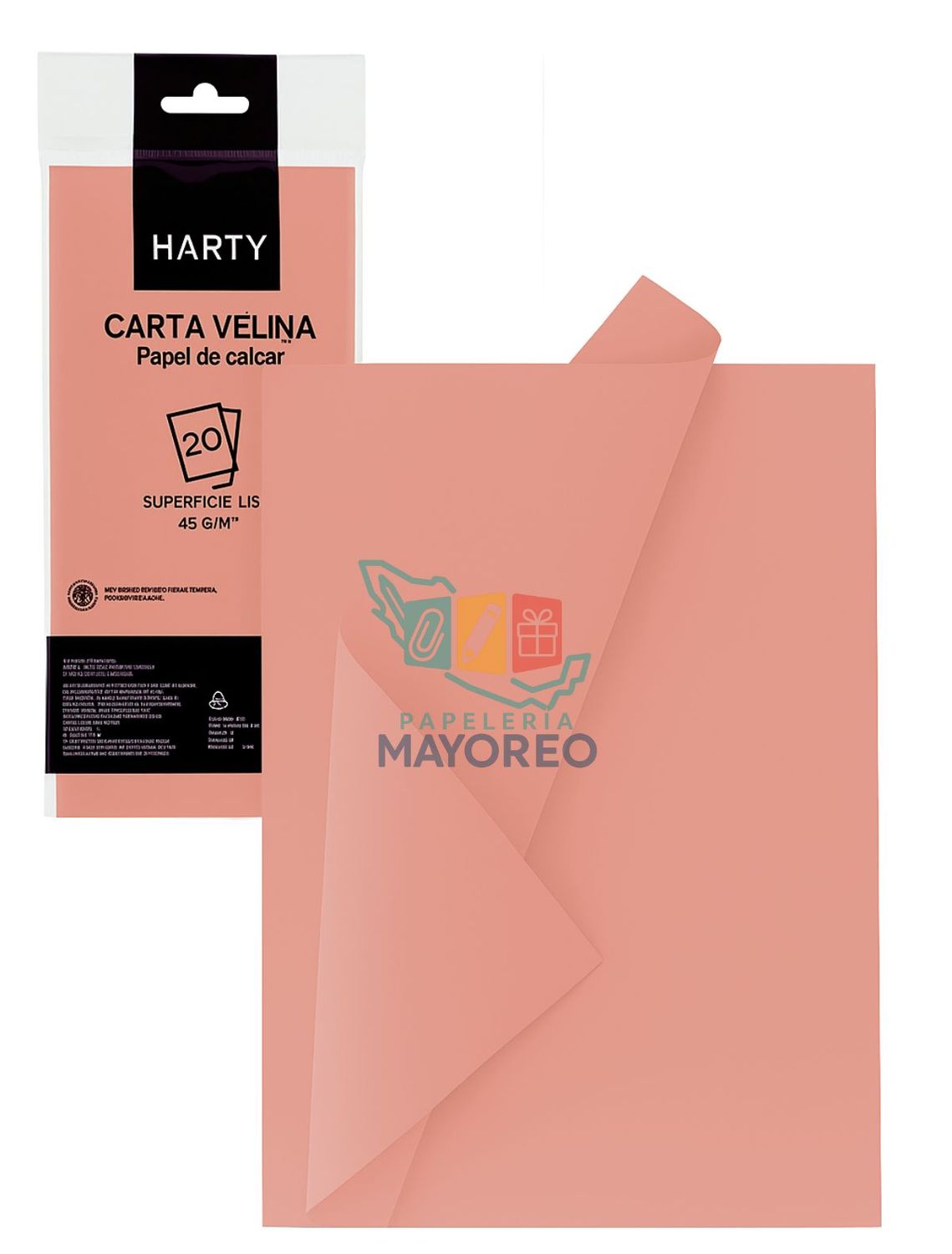 Papel china salmón c/10 HARTY