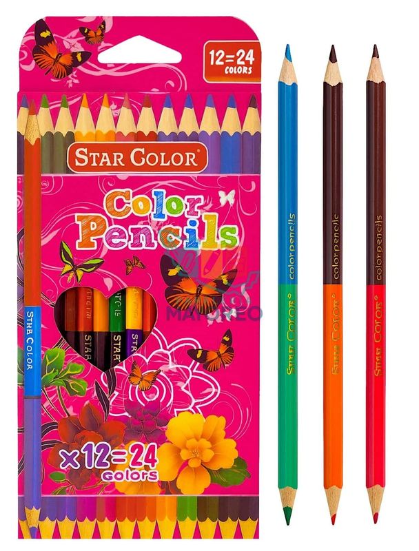 Lápices de Colores Bicolores Star Color 12 Piezas