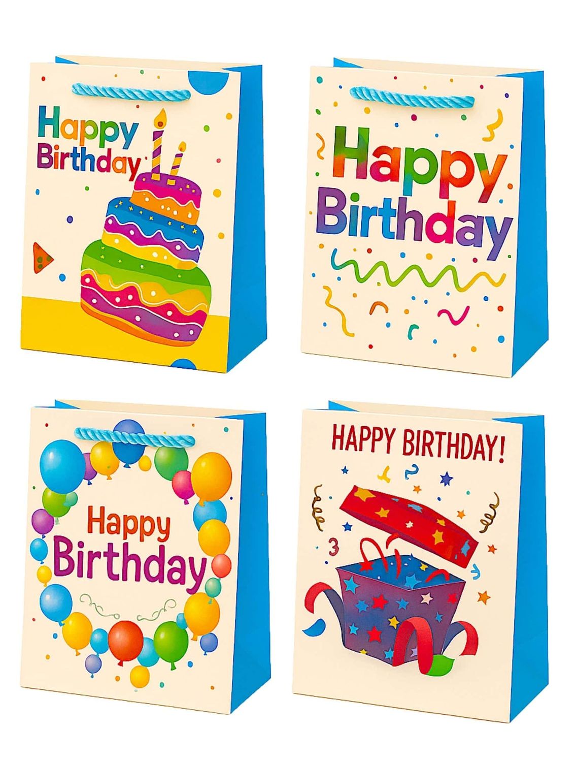 Bolsas de Regalo Mini Cumpleaños – 9 piezas (14x11 cm)