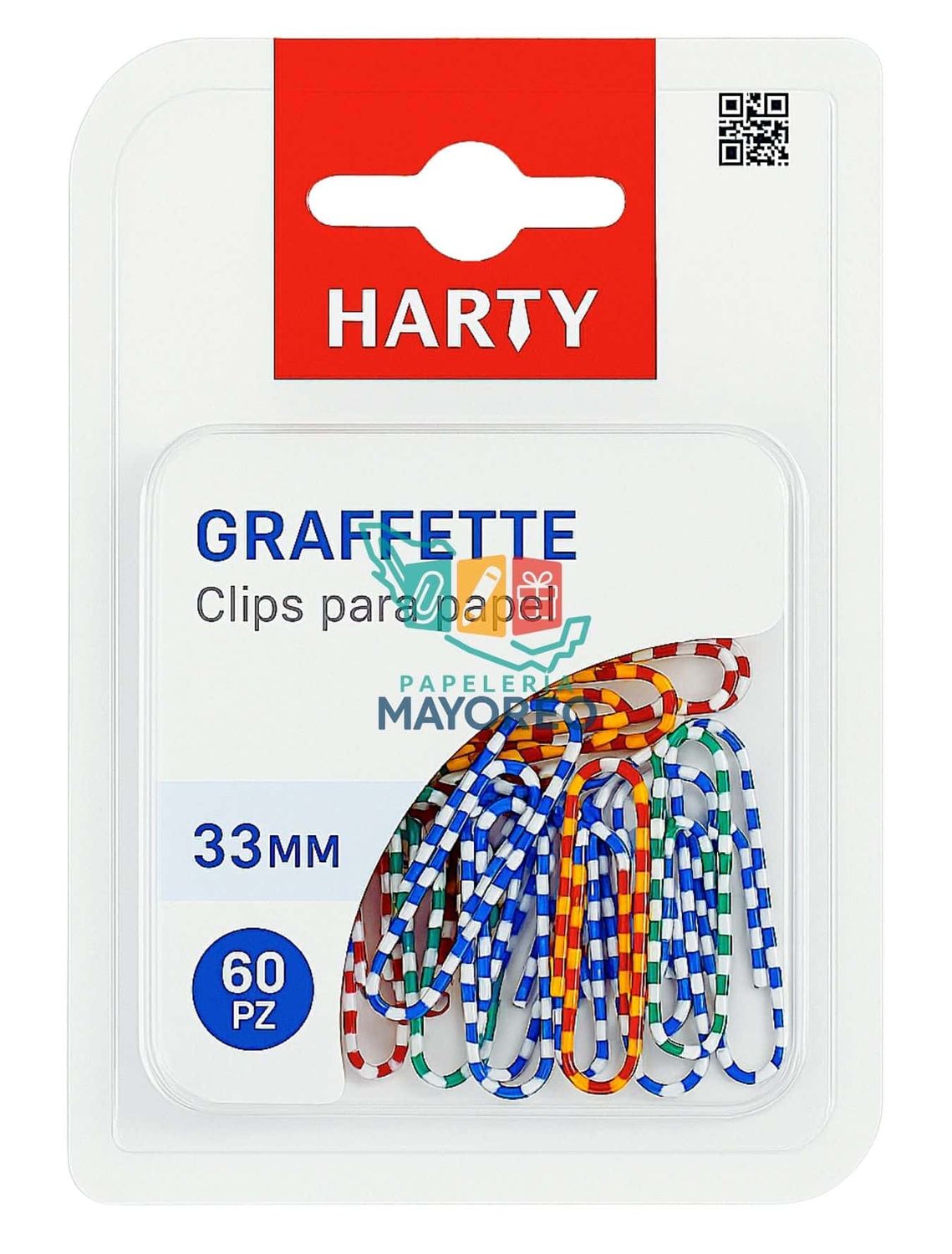 Clips para Papel HARTY– 33 mm, 60 piezas