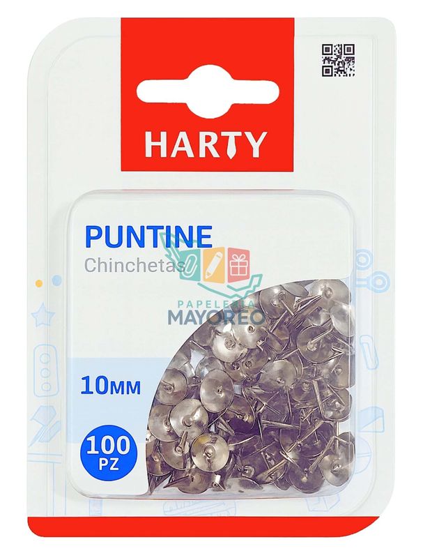 Chinchetas Harty 10 mm Plata 100 piezas