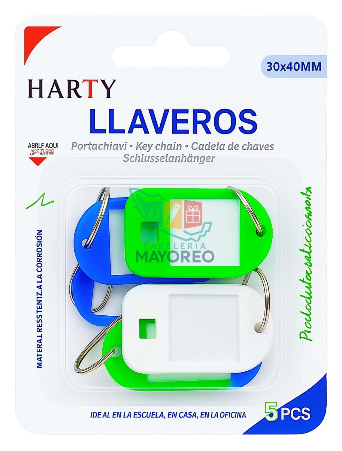 Llaveros para Nombre HARTY–5 pzas (40 mm)