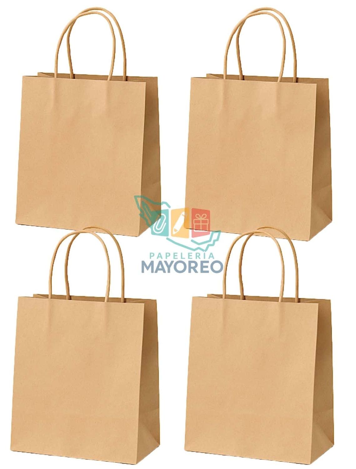 Bolsa Kraft con asa 9 pzas 42x31cm jumbo
