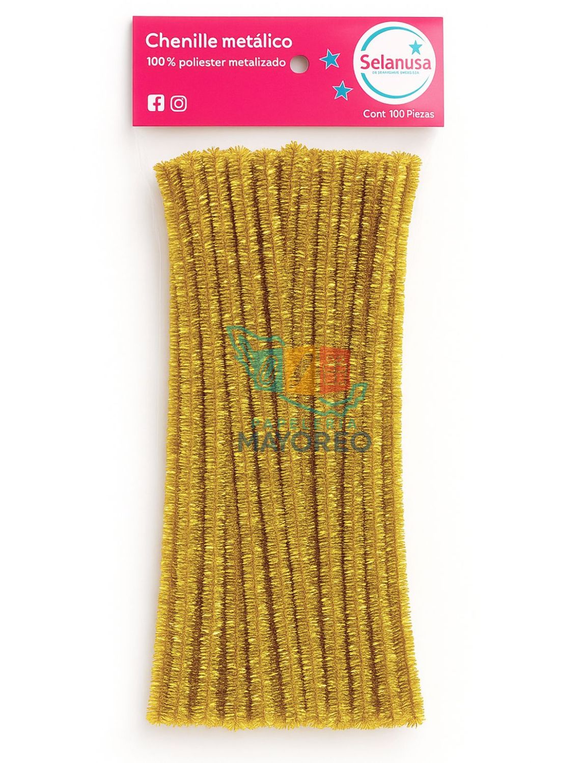 Limpipapipas c/100 Amarillo Metalico