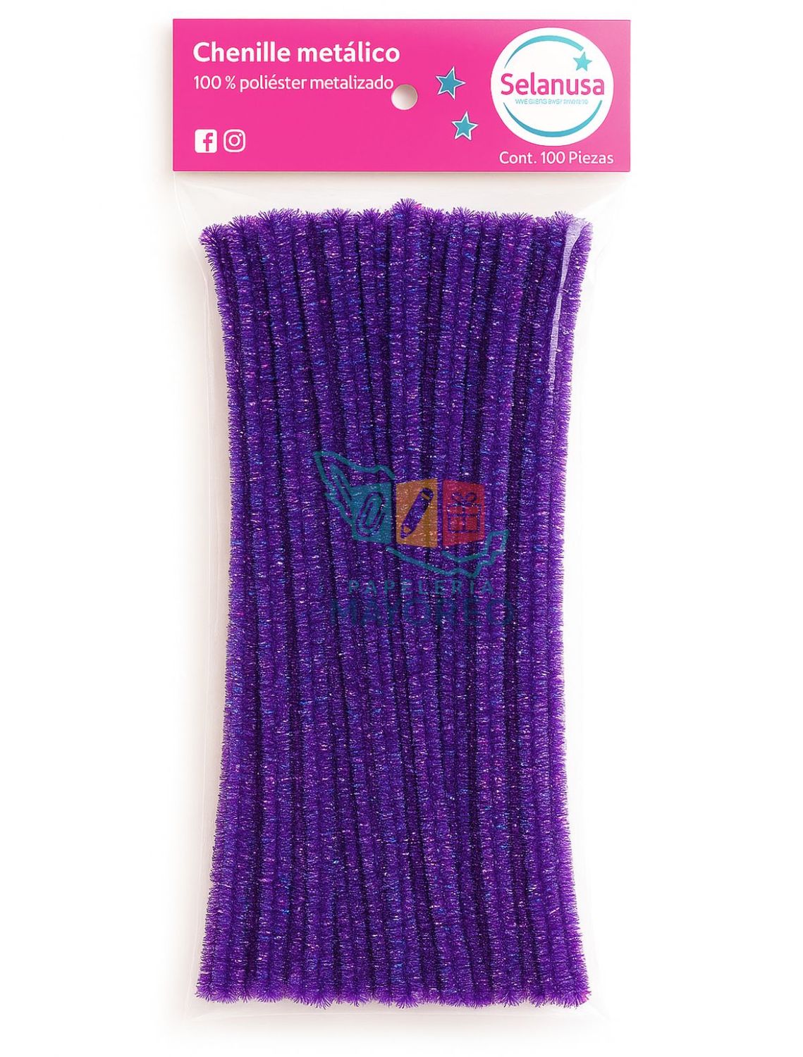 Limpiapipas c/100 Morado Metálico