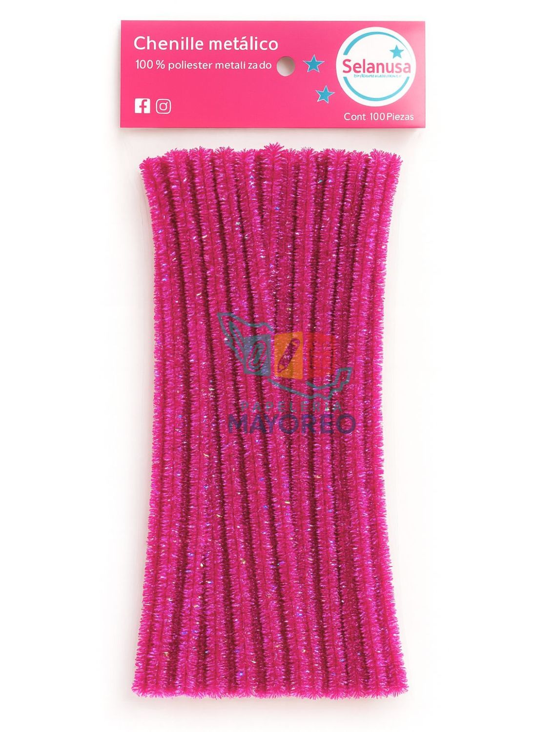 Limpiapipas c/100 Fucsia Metálico