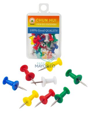 Chinchetas cabeza larga con 40 piezas