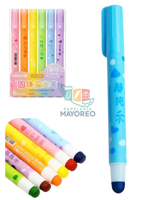 Marcatexto de gel con 6 piezas olores frutales