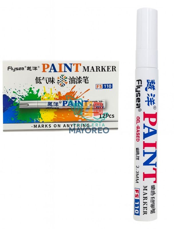 Marcador Blanco 2-3 mm con 6 piezas Paint  Marker