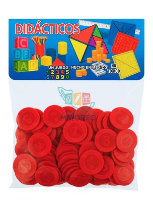 Ficha plástica c/100 roja