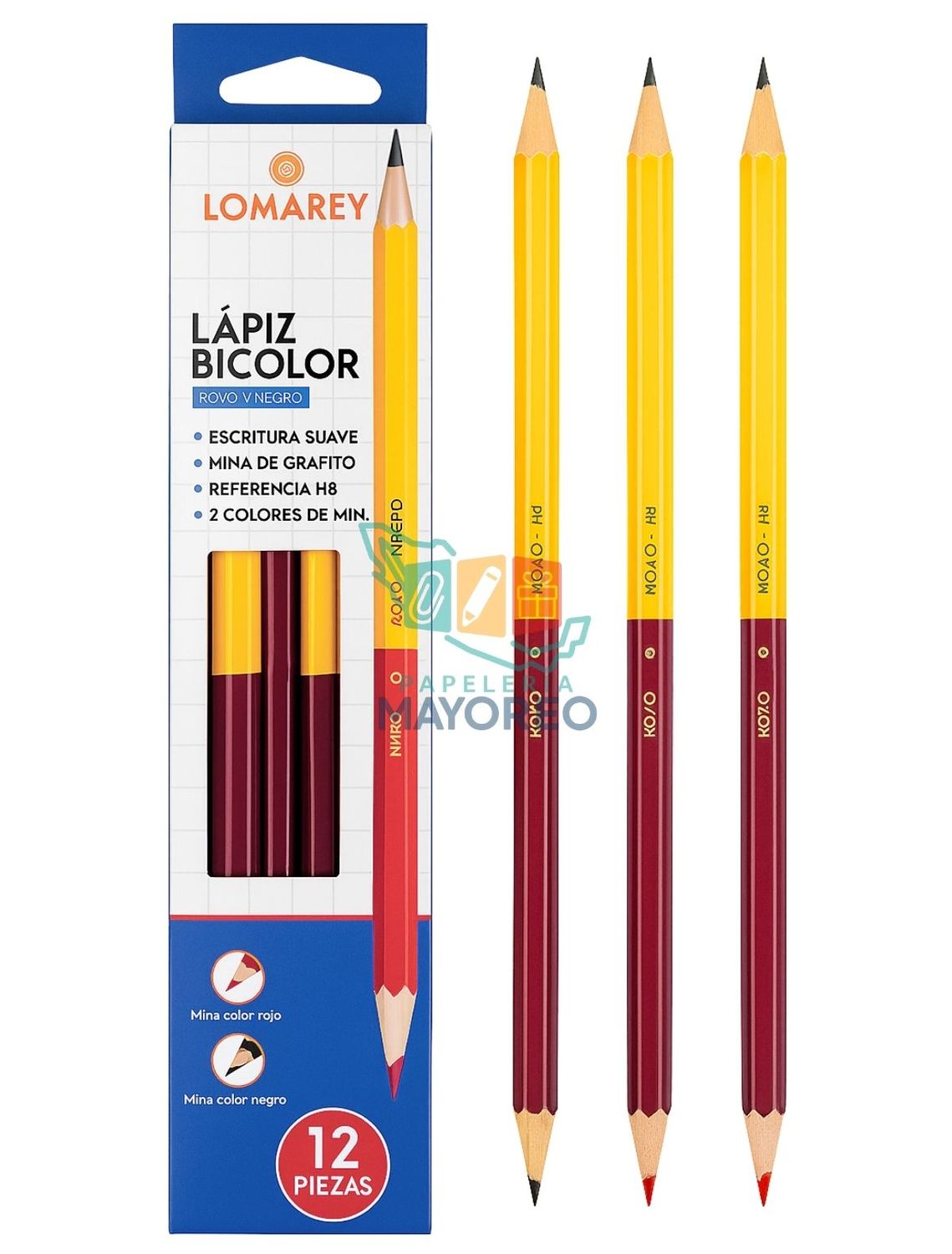 Lápiz duo HB Lomarey con 12 piezas
