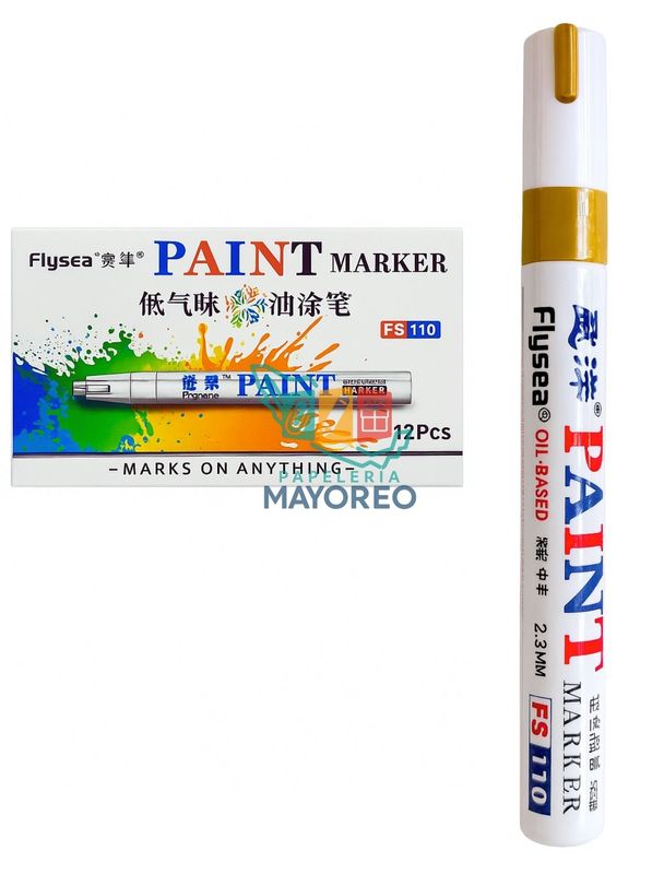 Marcador Dorado  2-3 mm con 6 piezas Paint  Marker