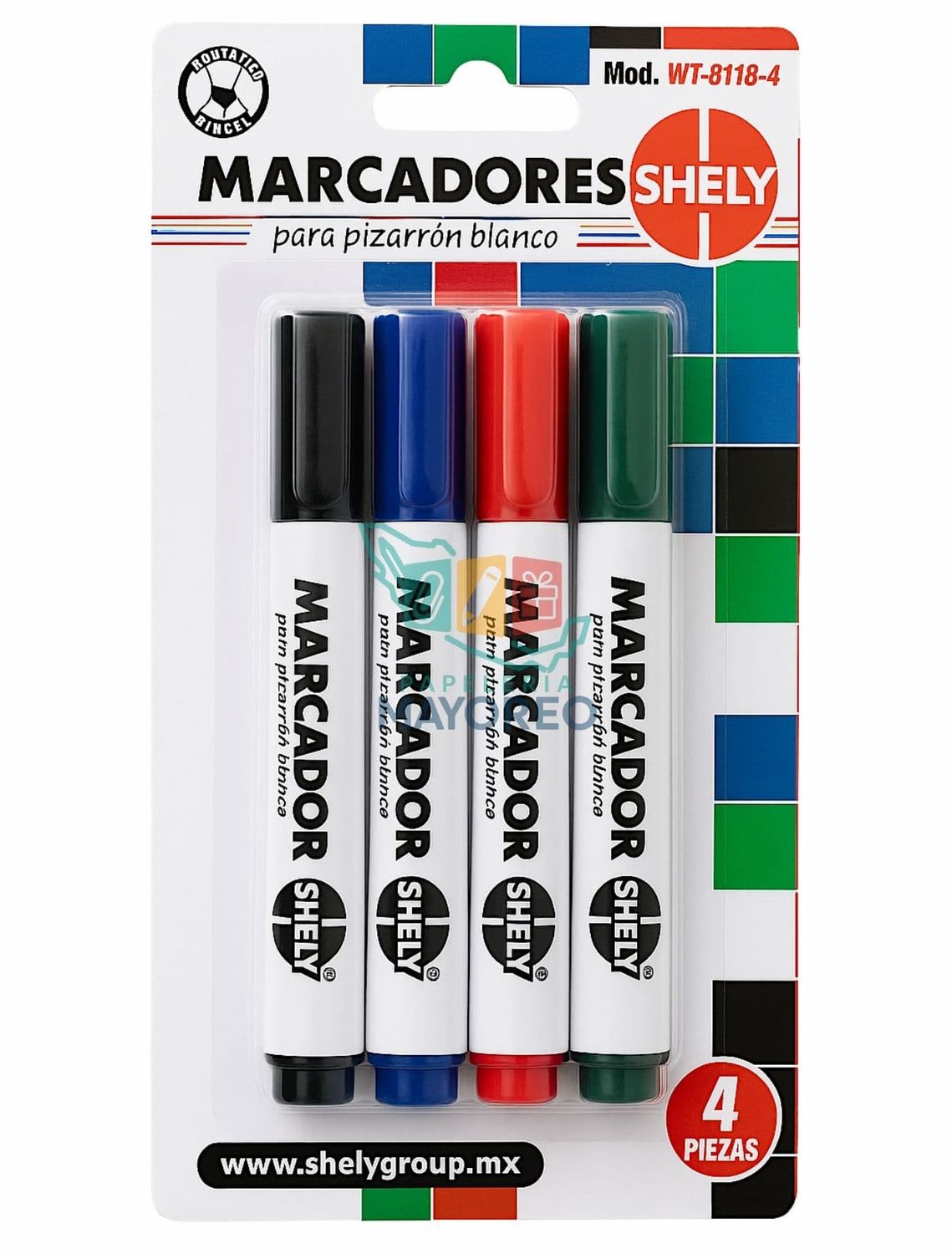 Marcadores c/4  para Pizarrón Blanco Shely