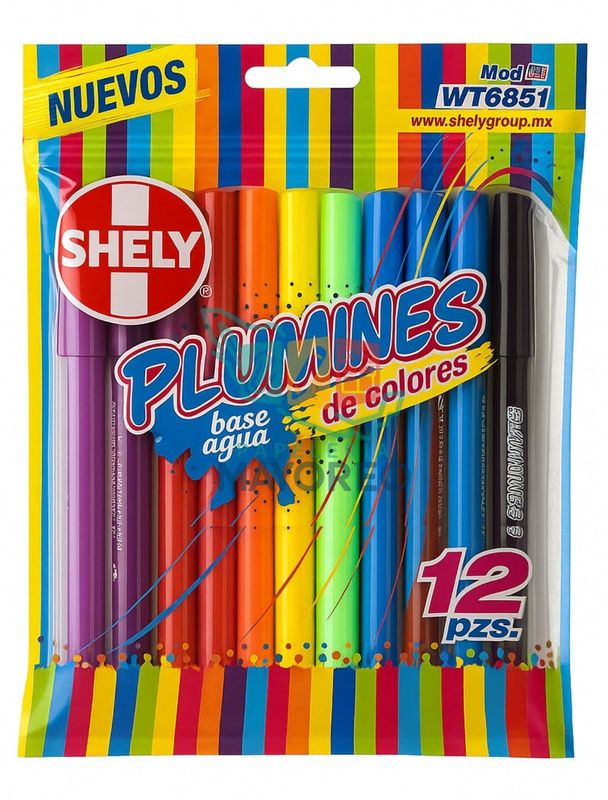 Plumines de Colores SHELY WT6851 12 Piezas