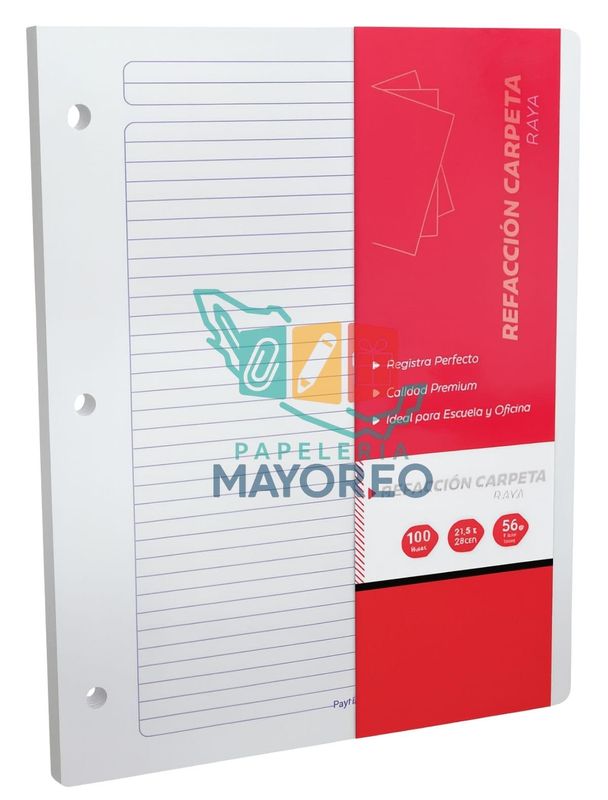 Refacción para Carpeta Raya – Paq con 100 Hojas