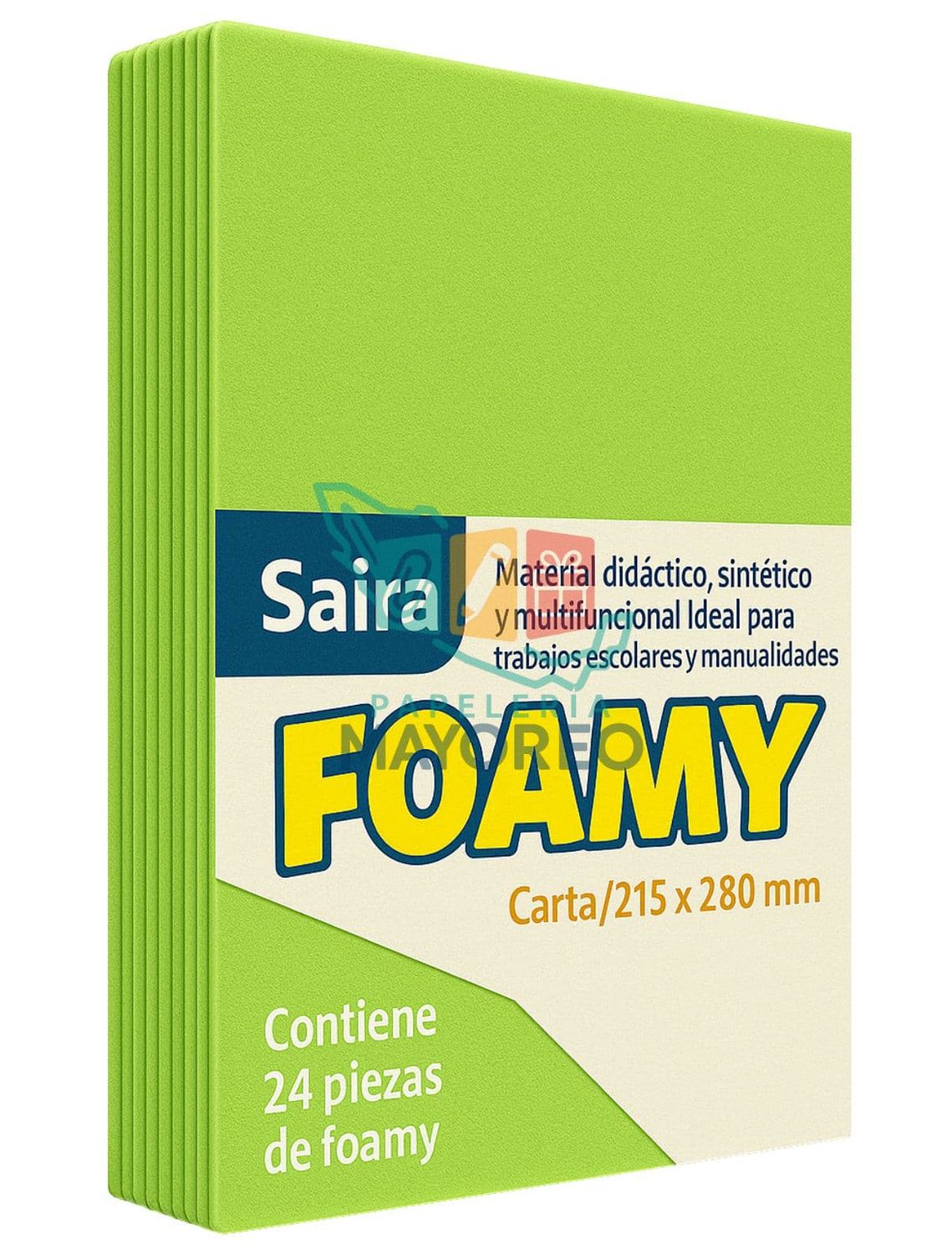 Foamy Paq c/24 Verde Neon Tamaño Carta