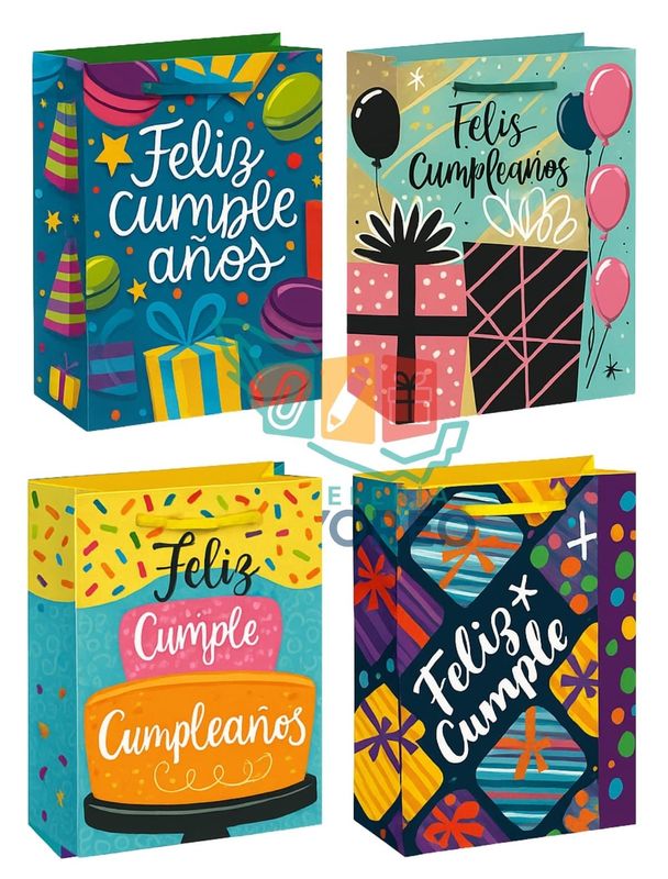 Bolsas Chicas c/9 Padcolor Dulce cumple 22×15 cm