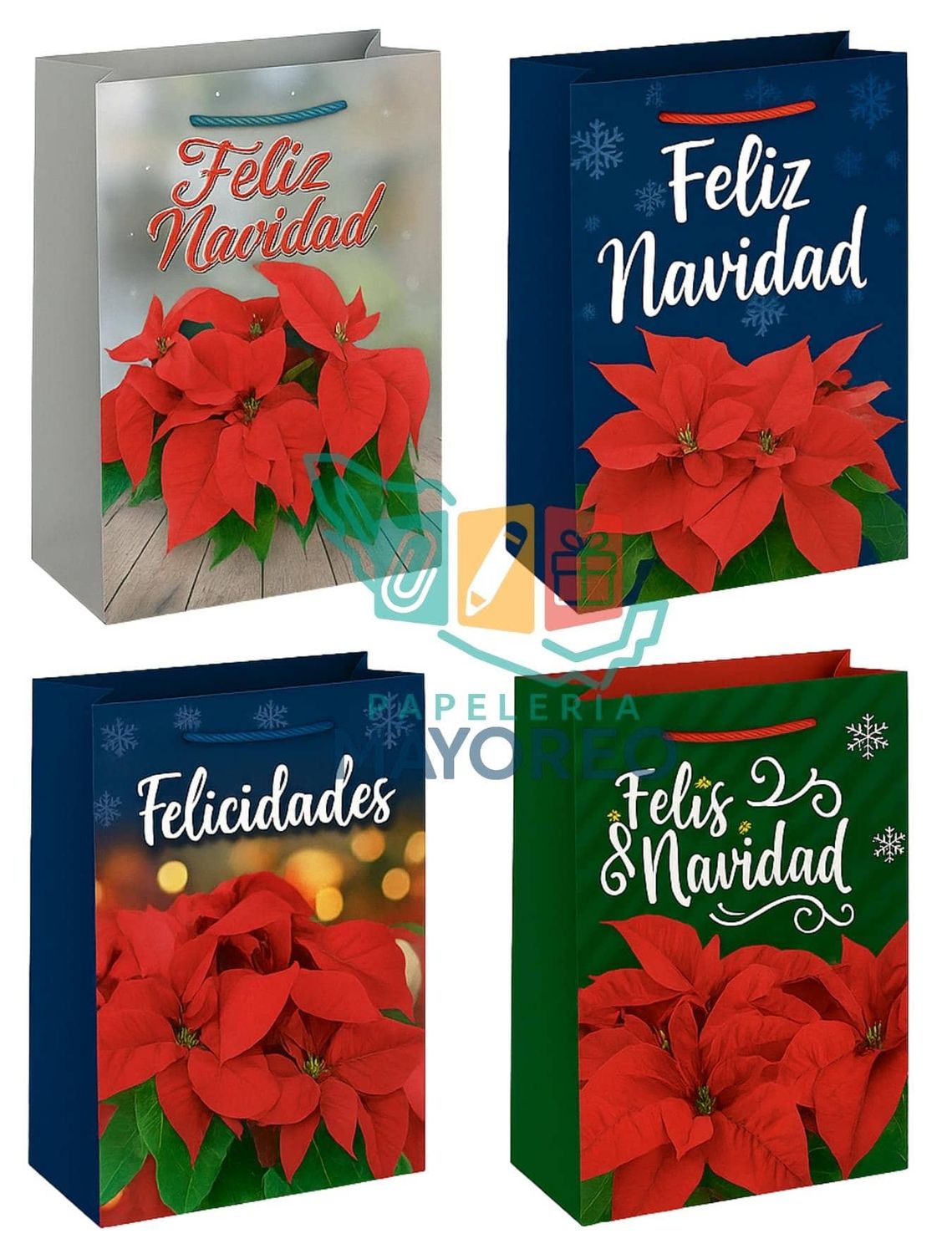 Bolsas Chicas c/9 Padcolor Nochebuena 22×15 cm