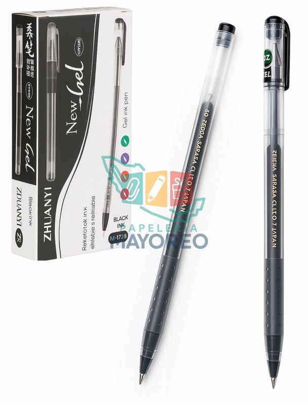 Bolígrafo c/12 Gel Negro – Punta fina .04 Bolígrafo c/12 Gel Negro – Punta fina .04