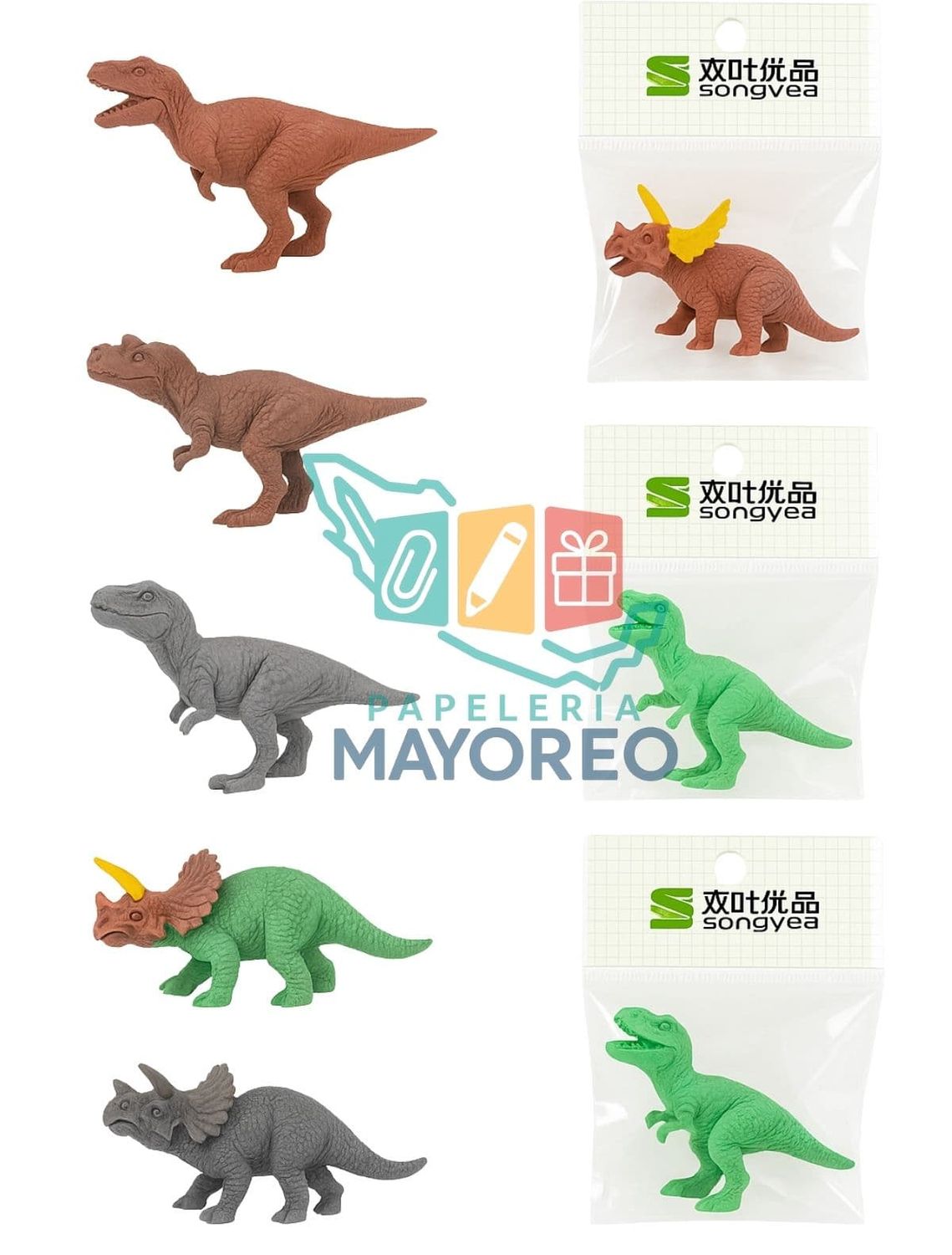 Dinosaurios c/6 Borradores – Modelos Surtidos