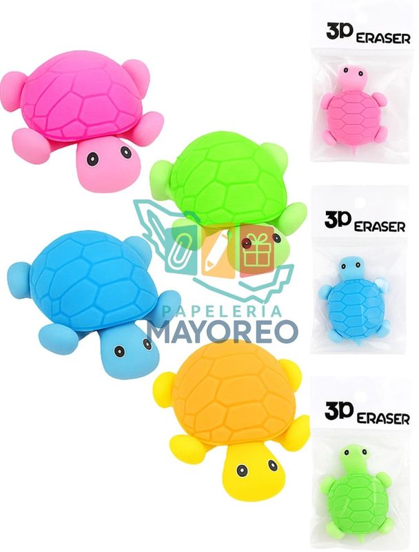 Borradores Tortuga 3D c/6  – Modelos Surtidos