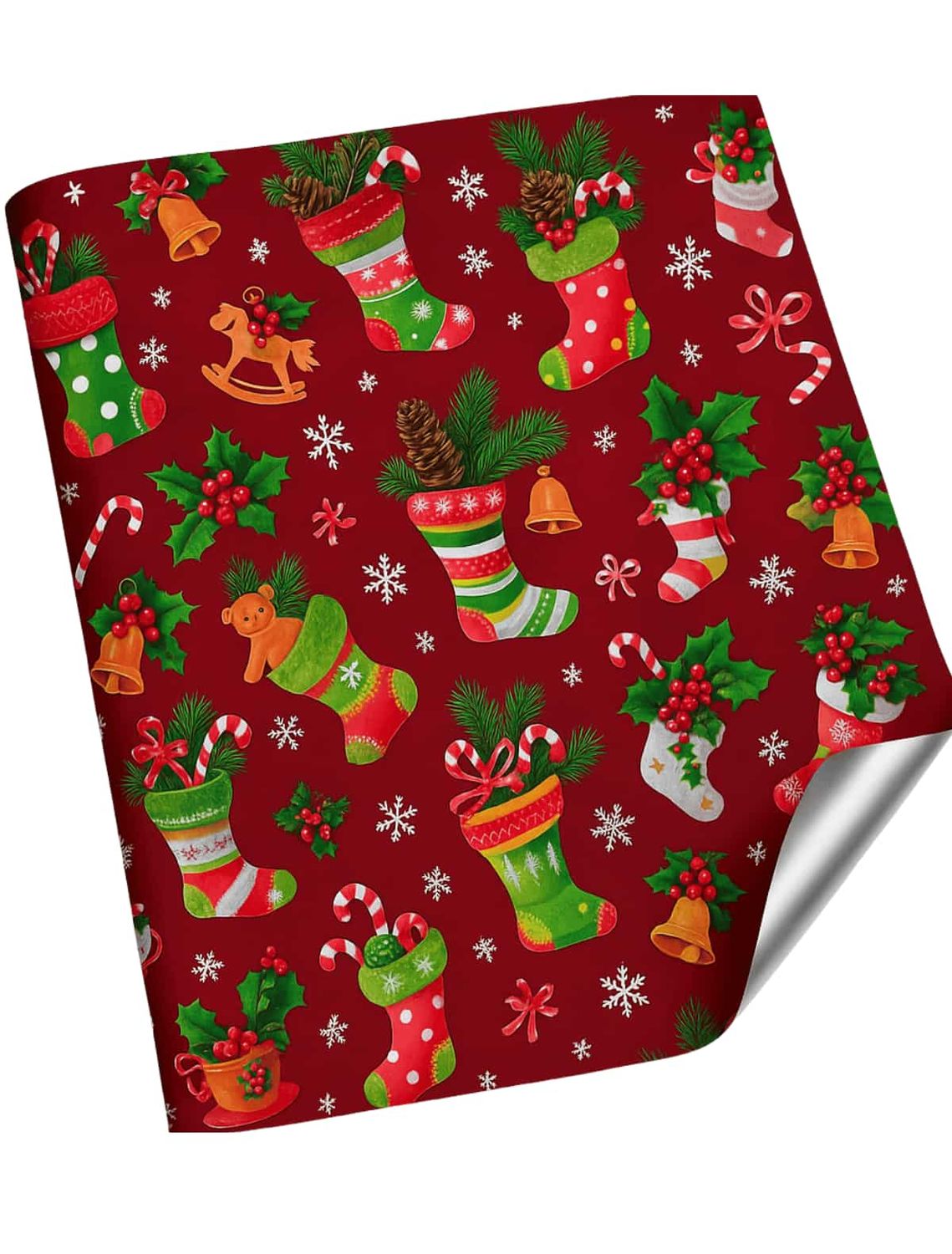 011298 Papel de Regalo Metálico Navideño C/10 pzas N86