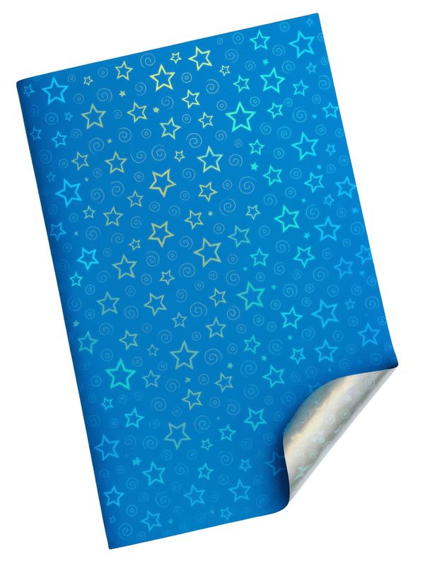 241206 Papel Metálico Azul Cielo Holográfico C/10 pzas N97