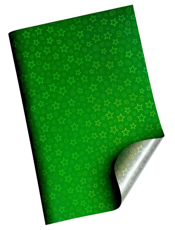 241209 Papel Metálico Verde Bandera Holográfico C/10 pzas N100