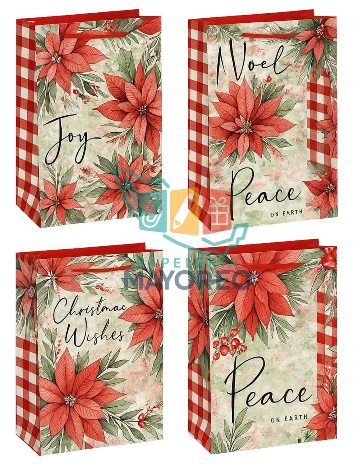 Bolsas Med c/9 Padcolor Acuarela Navideña 29×20 cm