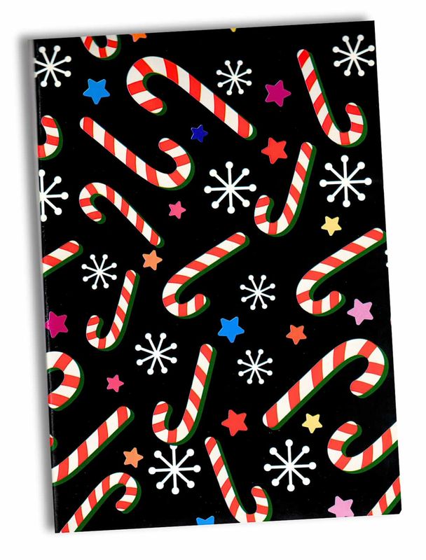 856954 Papel Navideño Bastones y Copos C/10 pzas N164