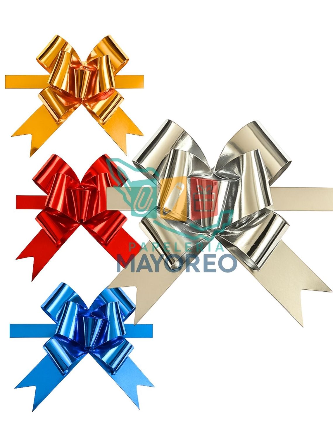 Moños c/50 Mini Metálico Liso Ribocel